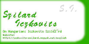 szilard iczkovits business card